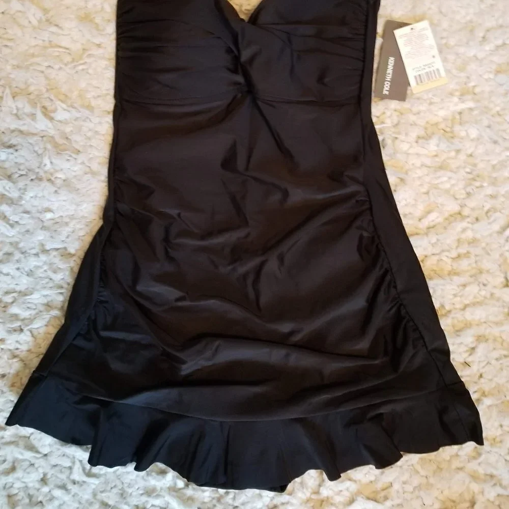 NWT Kenneth Cole Black One-Piece Swimsuit Size 6
